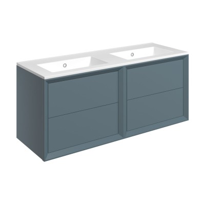 Porto 1210mm Wall Hung 4 Drawer Basin Unit & 0TH Thin Edge B