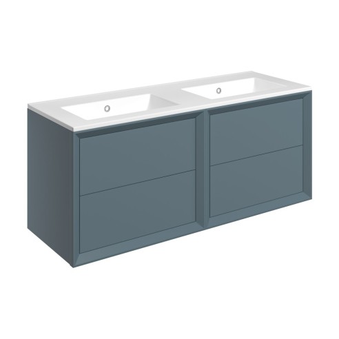 Porto 1210mm Wall Hung 4 Drawer Basin Unit & 0TH Thin Edge B