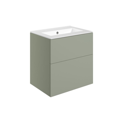 Sintra 610mm Wall Hung 2 Drawer Basin Unit & 0TH Basin - Mat
