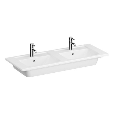 VitrA Integra 1200x470mm 2TH Vanity Basin w/Overflow - White