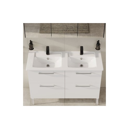 VitrA Integra 1200x470mm 2TH Vanity Basin w/Overflow - White
