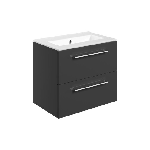 Valbom 610mm Wall Hung 2 Drawer Basin Unit & 0TH Thin Edge B