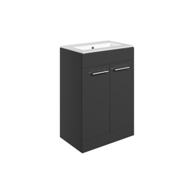 Valbom 610mm Floor Standing 2 Door Basin Unit & 0TH Thin Edg