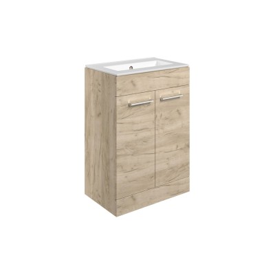 Valbom 610mm Floor Standing 2 Door Basin Unit & 0TH Thin Edg