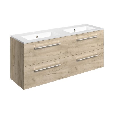 Valbom 1210mm Wall Hung 4 Drawer Basin Unit & 2TH Thin Edge
