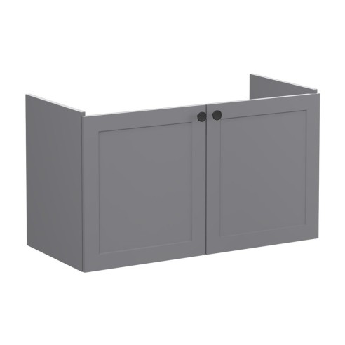 VitrA Root Classic 100cm 2 Door Washbasin Unit - Matt Grey |