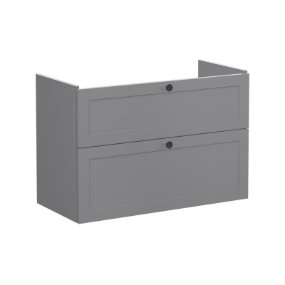VitrA Root Classic 100cm 2 Drawer Washbasin Unit - Matt Grey