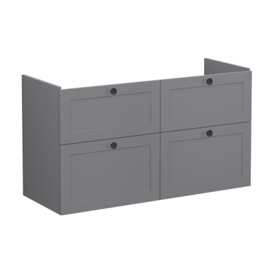 VitrA Root Classic 120cm 4 Drawer Washbasin Unit - Matt Grey