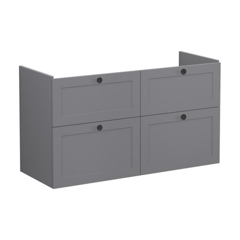 VitrA Root Classic 120cm 4 Drawer Washbasin Unit - Matt Grey