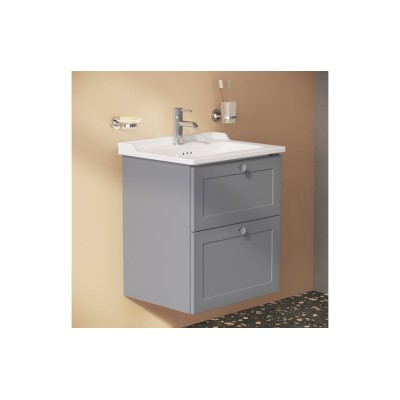 VitrA Root Classic 60cm 2 Drawer Washbasin Unit - Matt Grey 2