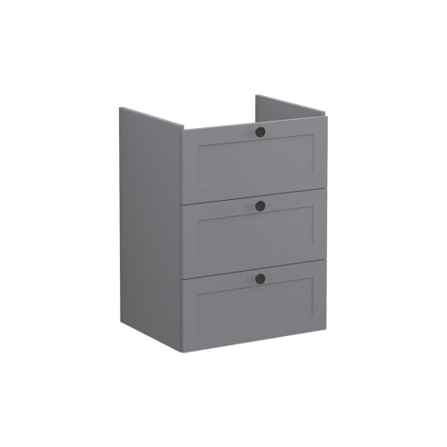 VitrA Root Classic 60cm 3 Drawer Washbasin Unit - Matt Grey