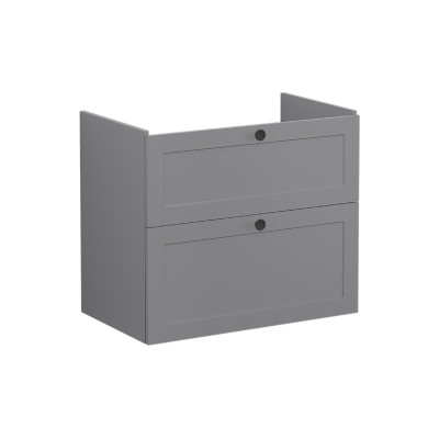 VitrA Root Classic 80cm 2 Drawer Washbasin Unit - Matt Grey