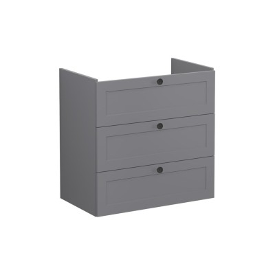 VitrA Root Classic 80cm 3 Drawer Washbasin Unit - Matt Grey