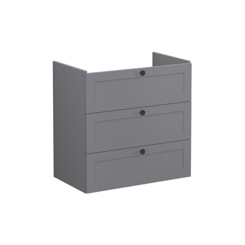 VitrA Root Classic 80cm 3 Drawer Washbasin Unit - Matt Grey