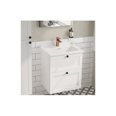 VitrA Root Classic 60cm 2 Drawer Washbasin Unit - Matt White 2