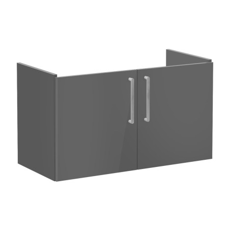 VitrA Root Flat 100cm 2 Door Washbasin Unit - Anthracite Hig