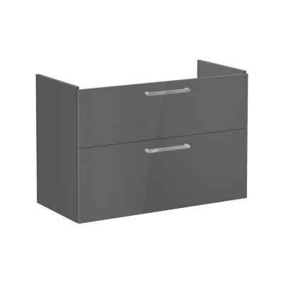 VitrA Root Flat 100cm 2 Drawer Washbasin Unit - Anthracite H