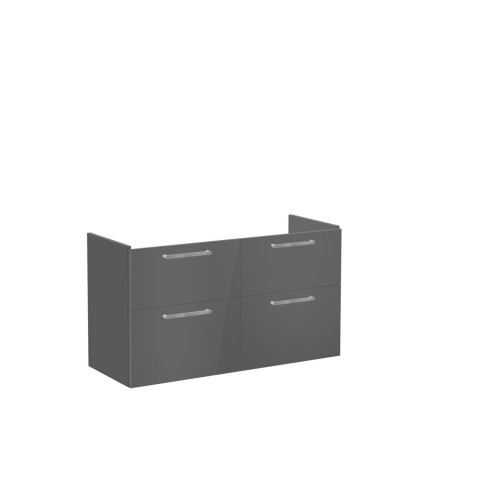 VitrA Root Flat 120cm 4 Drawer Washbasin Unit - Anthracite H