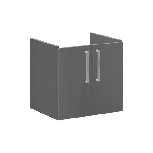 VitrA Root Flat 60cm 2 Door Wall Hung Washbasin Unit - Anthr