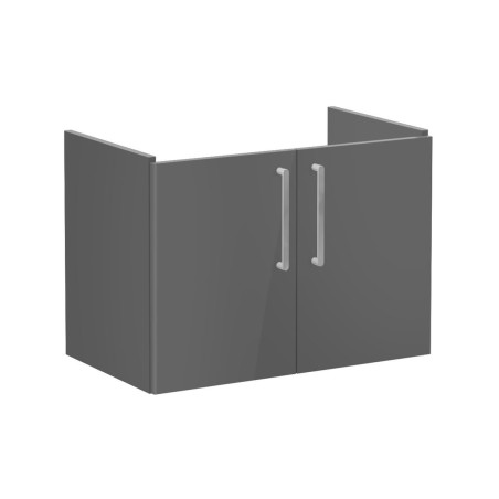 VitrA Root Flat 80cm 2 Door Wall Hung Washbasin Unit - Anthr