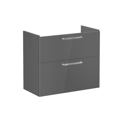 VitrA Root Flat 80cm 2 Drawer Slim Washbasin Unit - Anthraci