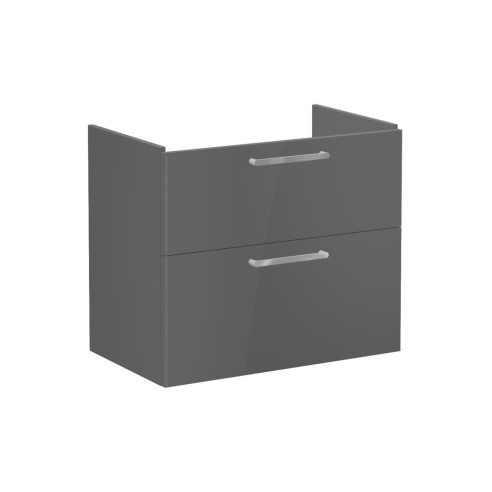 VitrA Root Flat 80cm 2 Drawer Washbasin Unit - Anthracite Hi