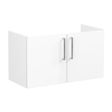 VitrA Root Flat 100cm 2 Door Washbasin Unit - High Gloss Whi