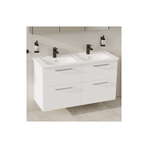 VitrA Root Flat 120cm 4 Drawer Washbasin Unit - High Gloss W