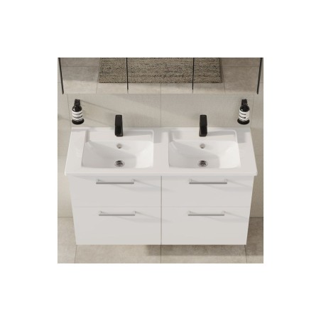 VitrA Root Flat 120cm 4 Drawer Washbasin Unit - High Gloss W