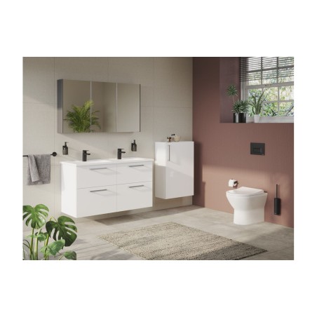 VitrA Root Flat 120cm 4 Drawer Washbasin Unit - High Gloss W