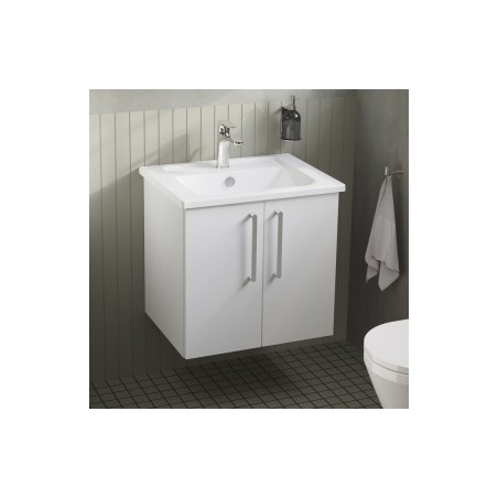 VitrA Root Flat 60cm 2 Door Wall Hung Washbasin Unit - High