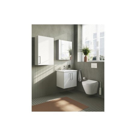 VitrA Root Flat 60cm 2 Door Wall Hung Washbasin Unit - High
