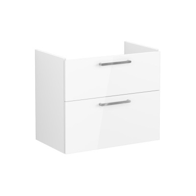 VitrA Root Flat 80cm 2 Drawer Washbasin Unit - High Gloss Wh