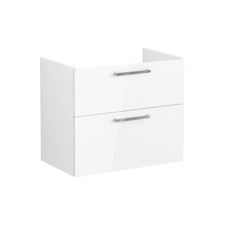 VitrA Root Flat 80cm 2 Drawer Washbasin Unit - High Gloss Wh
