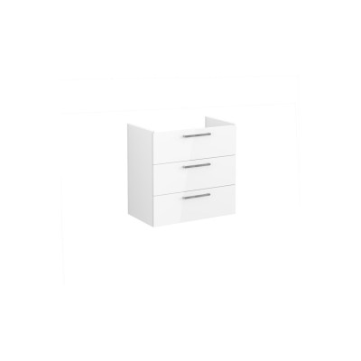 VitrA Root Flat 80cm 3 Drawer Washbasin Unit - High Gloss Wh