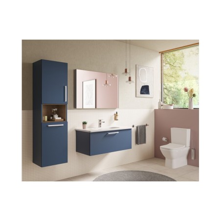 VitrA Root Flat 100cm 1 Drawer Washbasin Unit - Matt Dark Bl