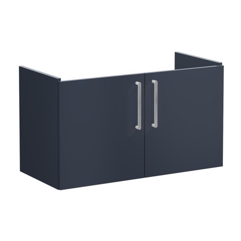 VitrA Root Flat 100cm 2 Door Washbasin Unit - Matt Dark Blue