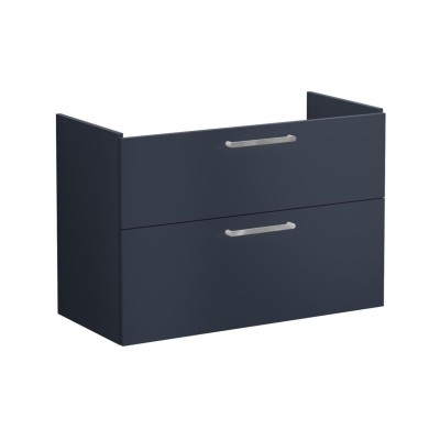 VitrA Root Flat 100cm 2 Drawer Washbasin Unit - Matt Dark Bl