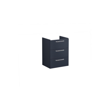VitrA Root Flat 60cm 3 Drawer Washbasin Unit - Matt Dark Blu