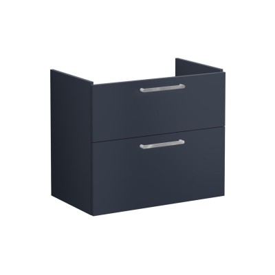 VitrA Root Flat 80cm 2 Drawer Washbasin Unit - Matt Dark Blu