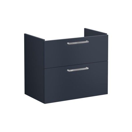 VitrA Root Flat 80cm 2 Drawer Washbasin Unit - Matt Dark Blu
