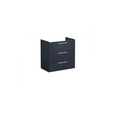 VitrA Root Flat 80cm 3 Drawer Washbasin Unit - Matt Dark Blu