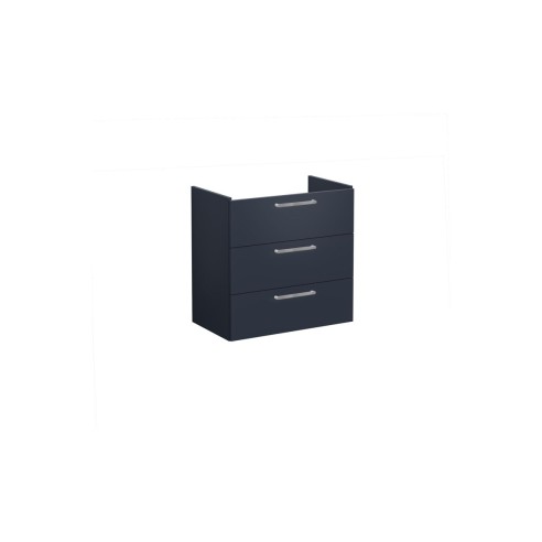 VitrA Root Flat 80cm 3 Drawer Washbasin Unit - Matt Dark Blu