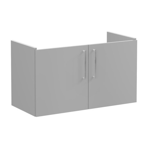 VitrA Root Flat 100cm 2 Door Washbasin Unit - Matt Rock Grey