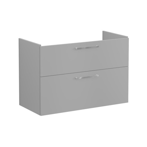 VitrA Root Flat 100cm 2 Drawer Washbasin Unit - Matt Rock Gr