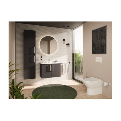 VitrA Root Flat 80cm 2 Door Wall Hung Washbasin Unit - Matt 2