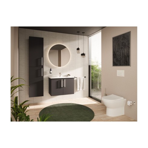 VitrA Root Flat 80cm 2 Door Wall Hung Washbasin Unit - Matt