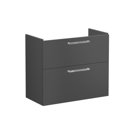 VitrA Root Flat 80cm 2 Drawer Slim Washbasin Unit - Matt Sto