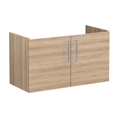 VitrA Root Flat 100cm 2 Door Washbasin Unit - Natural Oak |