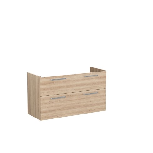 VitrA Root Flat 120cm 4 Drawer Washbasin Unit - Natural Oak